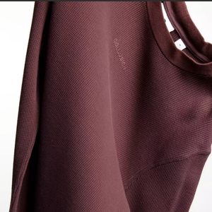 Collusion unisex long sleeve t-shirt in brow acid wash waffle fabric size Xlarge